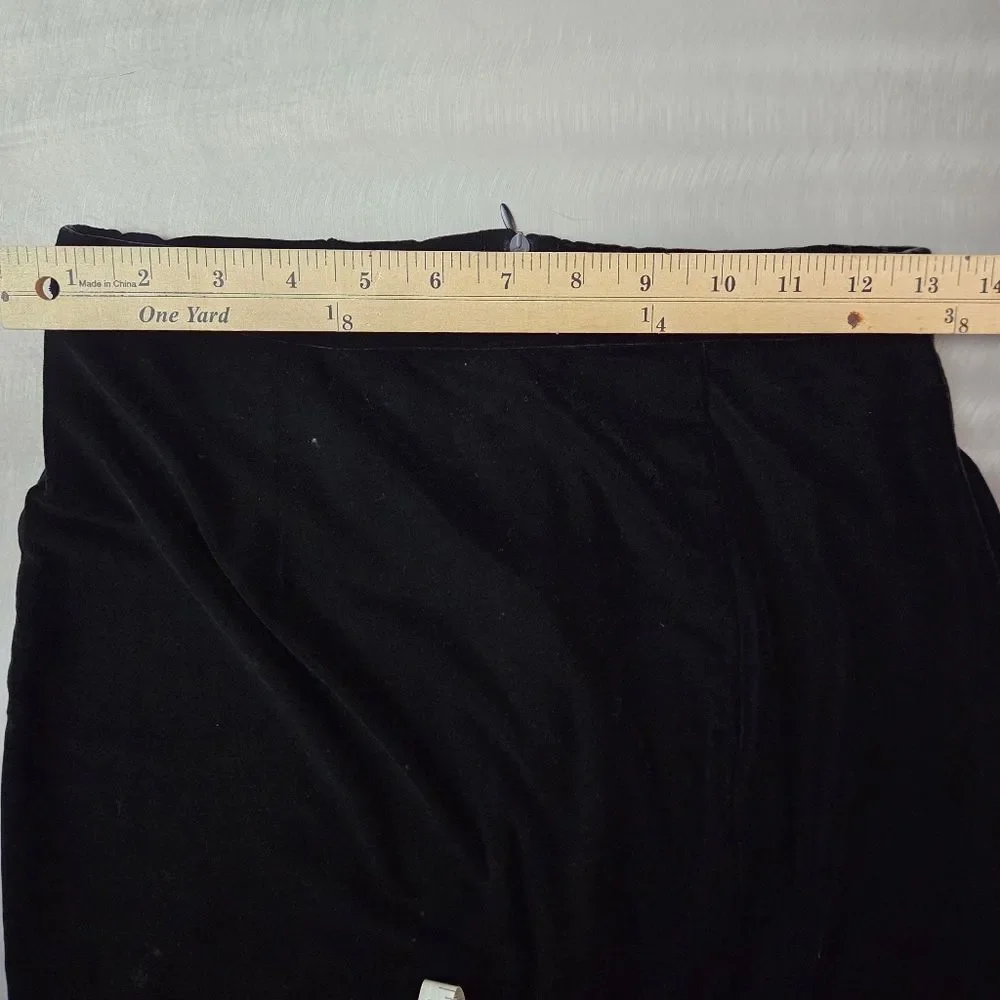Vintage Velvet Maxi Skirt Black Witchy Dark Academia Gothic Y2K Size 6